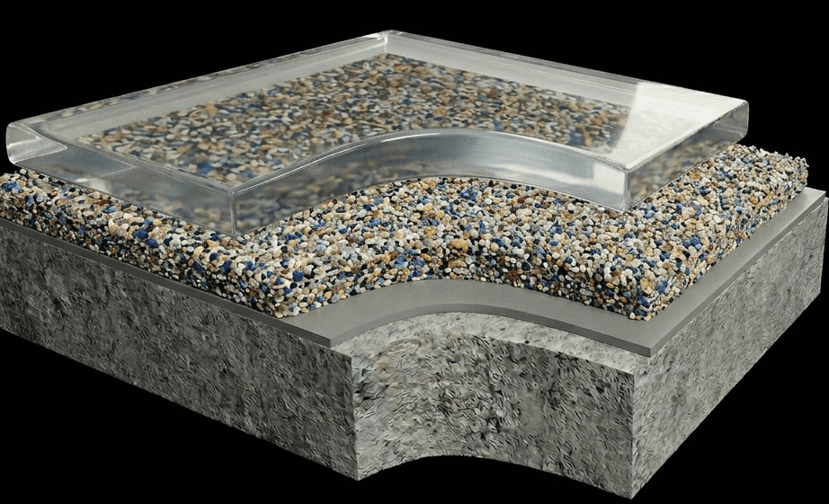 Couches du système époxy quartz